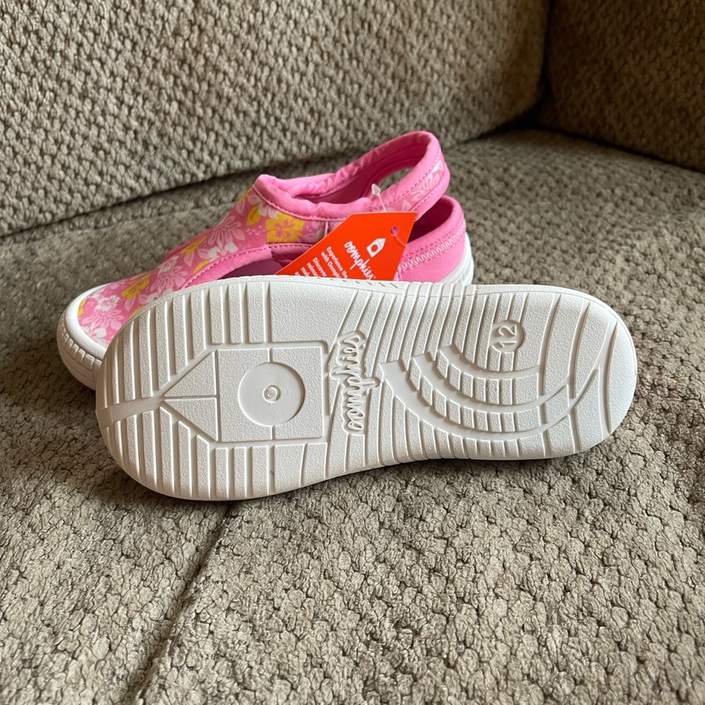 Oomphies Pink and Yellow Floral Kids Sandals - Picture 3 of 5